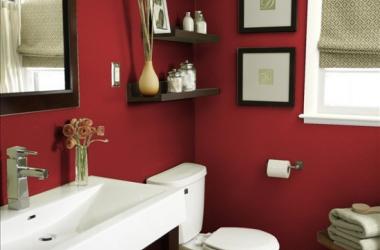 Dark Red Bathroom
