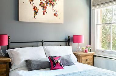 Grey and Pink Bedroom