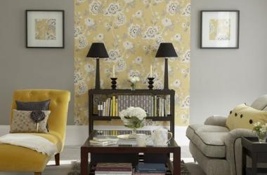 Grey and Yellow Living Room