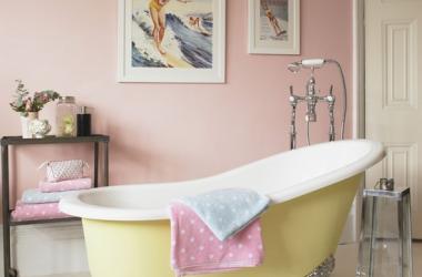 Pink and Yellow Bathroom