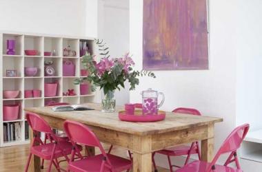 Pink and Purple Dining Room