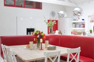 Red Dining Area