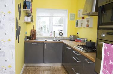 Yellow and Slate Kitchen